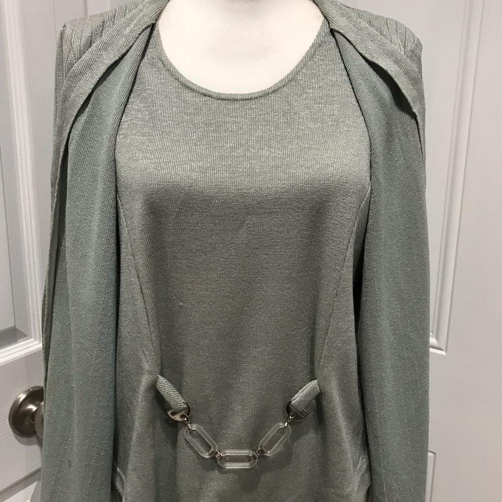 🌺🌺GOOD TIMES Open Front Jersey Combo Top, Sleeves Side Slits, L